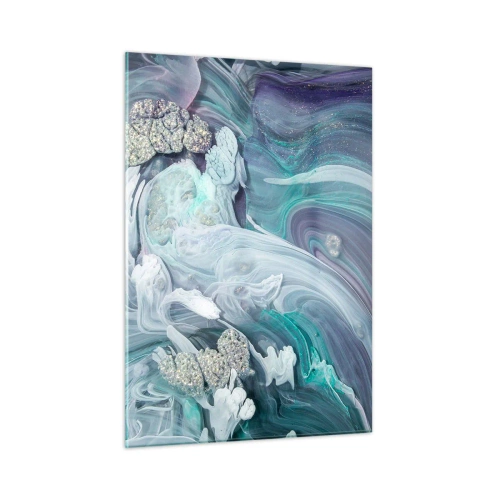 Quadro em vidro - Correntes de azul - 50x70 cm