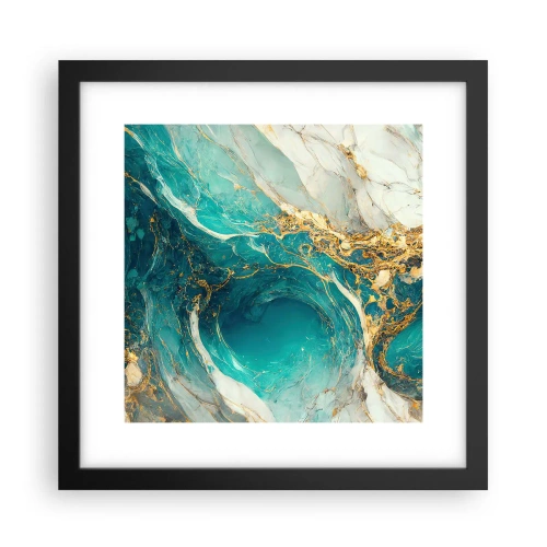 Pôster com moldura preta - Composição com veios d'ouro - 30x30 cm