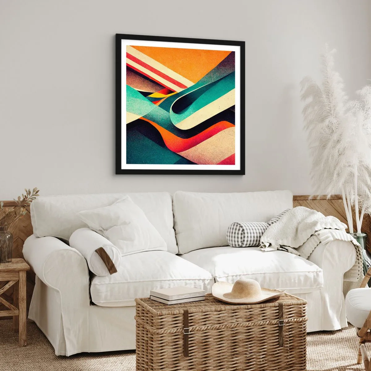 Pôster com moldura preta - Composição intensa - 60x60 cm