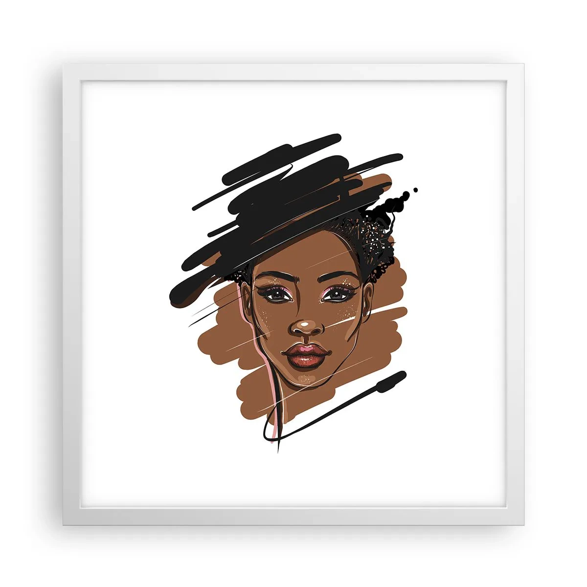 Pôster em moldura branca - Doce como chocolate - 40x40 cm