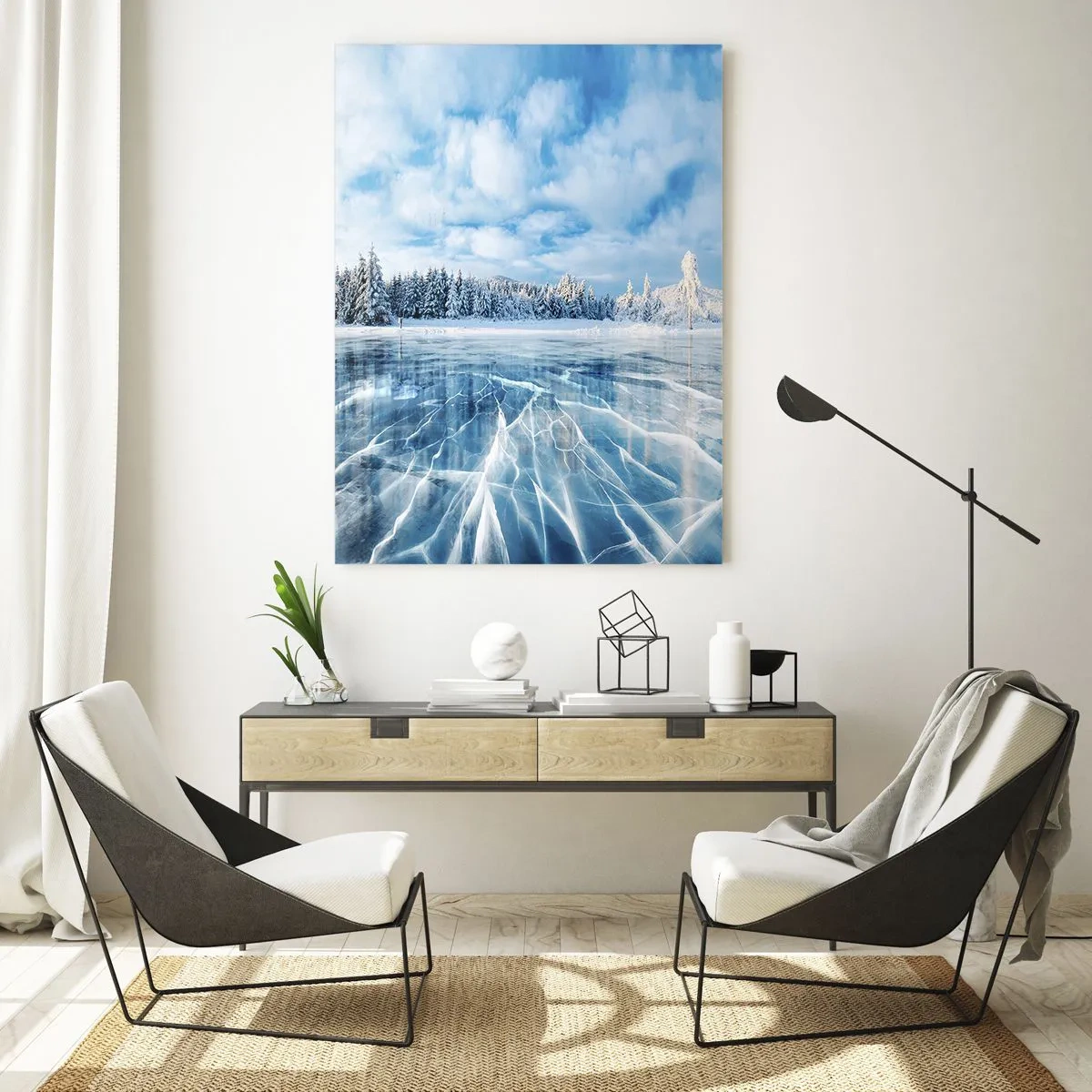 Quadro em vidro - Vista deslumbrante e cristalina - 70x100 cm