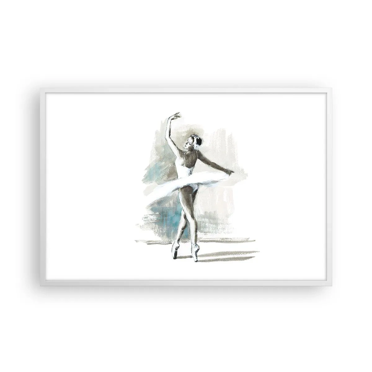 Pôster em moldura branca - Encantada num cisne - 91x61 cm