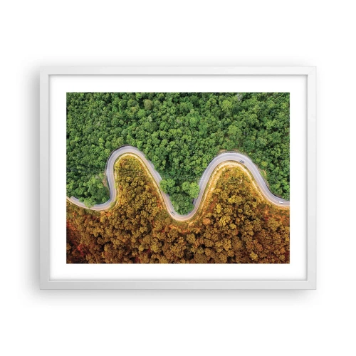 Pôster em moldura branca - Fronteiras e descobertas - 50x40 cm