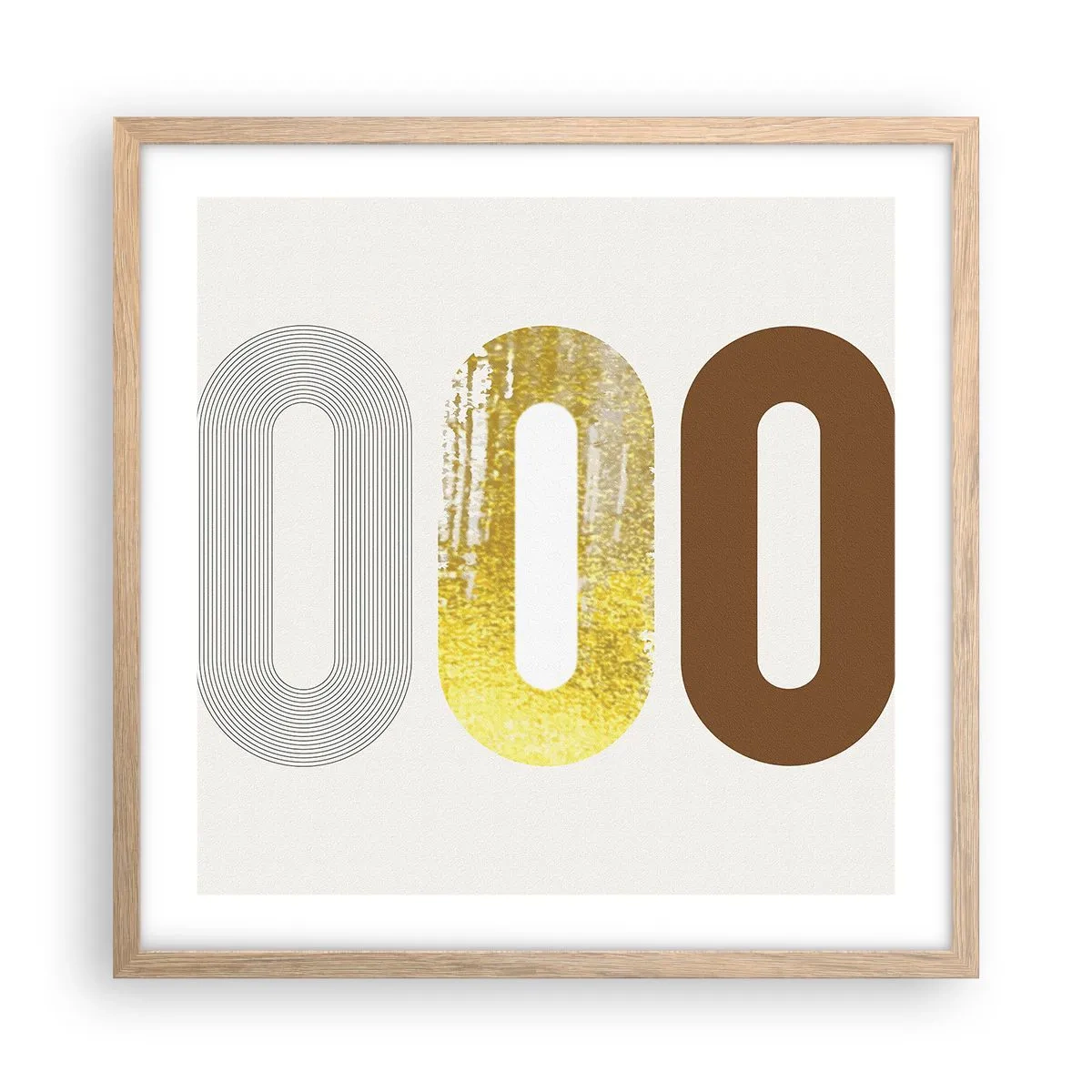 Pôster com moldura de carvalho claro - Uuu! - 50x50 cm