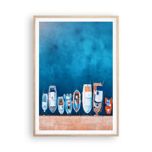 Pôster com moldura de carvalho claro - Em uma fileira - 70x100 cm