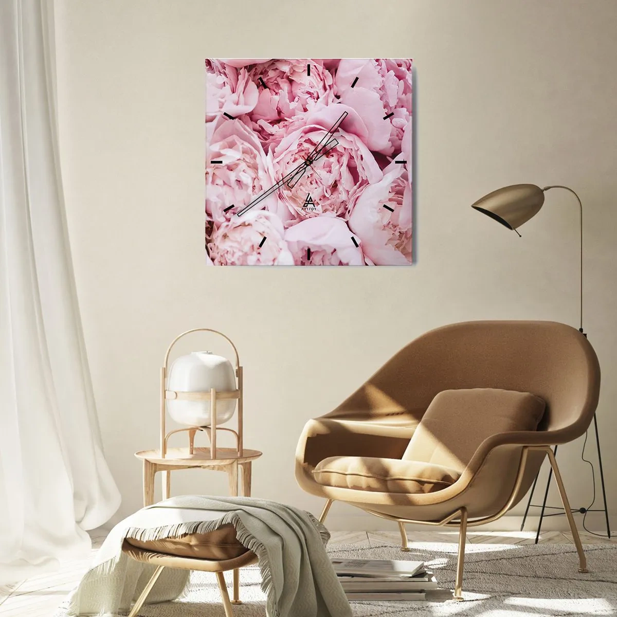 Relógio de parede - Relógio em vidro - Aconchego e perfume - 30x30 cm