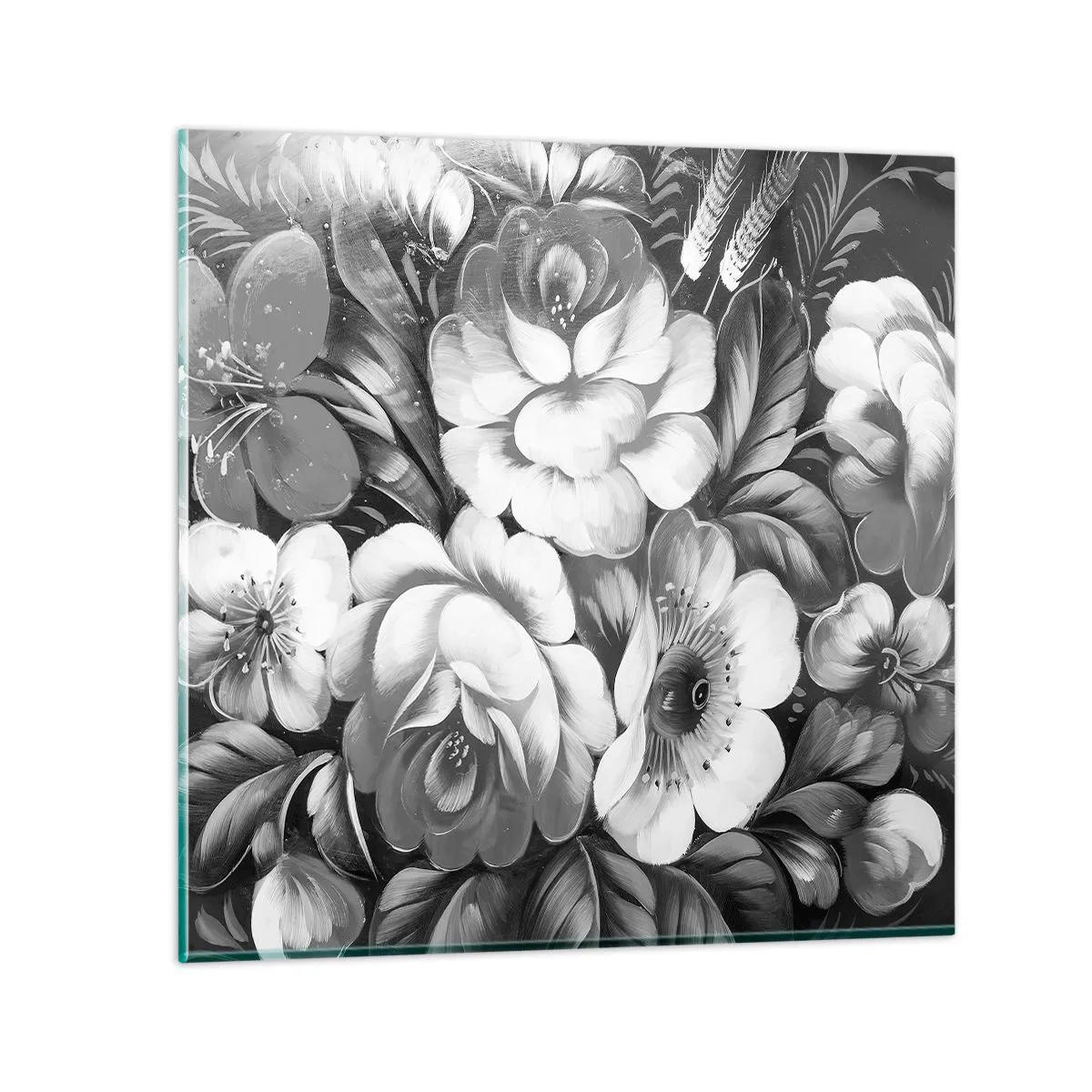 Quadro em vidro - A beleza em cinza - 50x50 cm