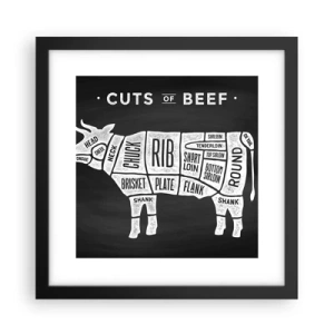 Pôster com moldura preta - Cartilha do talhante - 30x30 cm