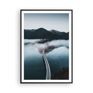 Pôster com moldura preta - Sobre a água tão lisa quanto um espelho - 70x100 cm