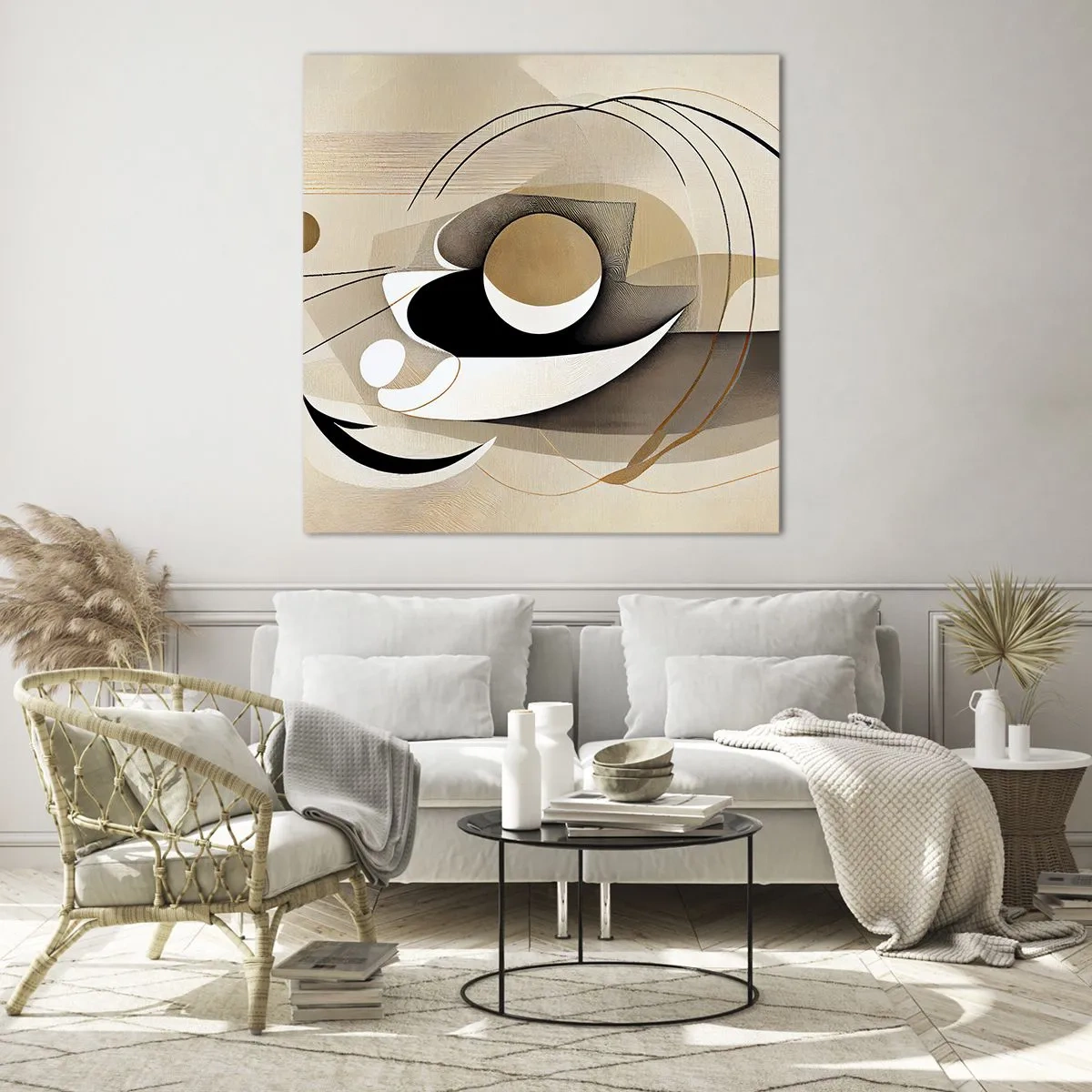 Quadro em vidro - Composição: a essência da palavra - 40x40 cm