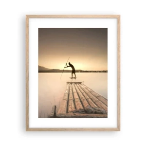 Pôster com moldura de carvalho claro - Antes de descansar - 40x50 cm
