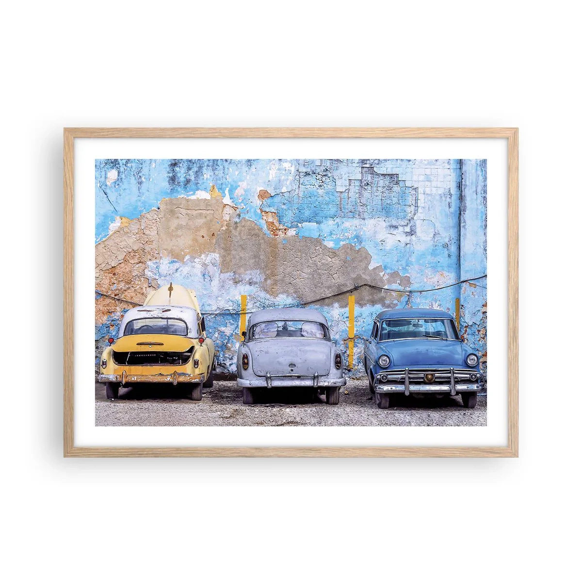 Pôster com moldura de carvalho claro - Encontro de Veteranos - 70x50 cm