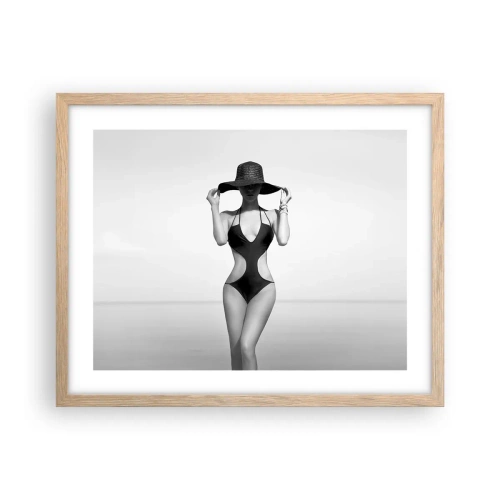 Pôster com moldura de carvalho claro - Meu nome é: Elegância - 50x40 cm