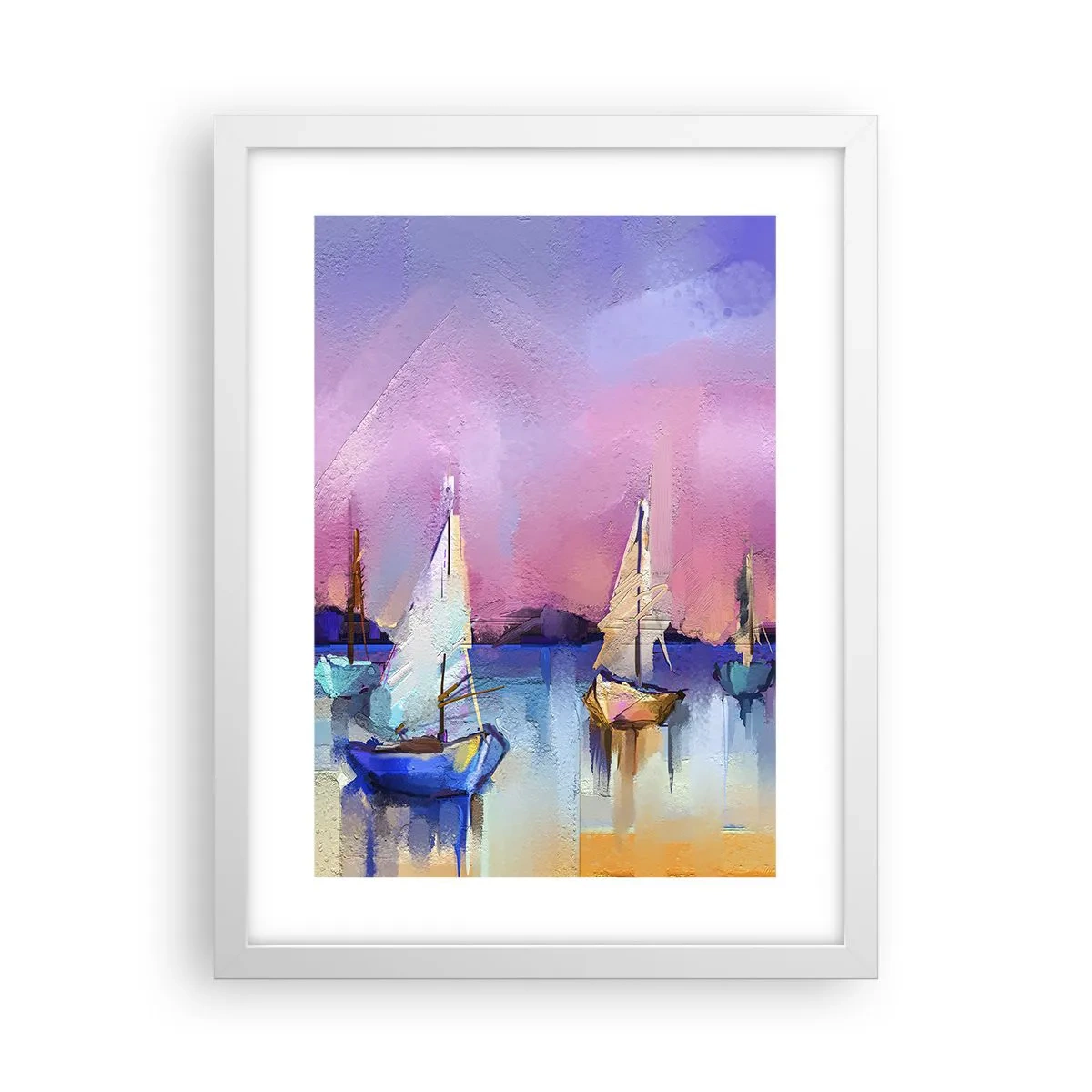 Pôster em moldura branca - Direção: águas largas - 30x40 cm