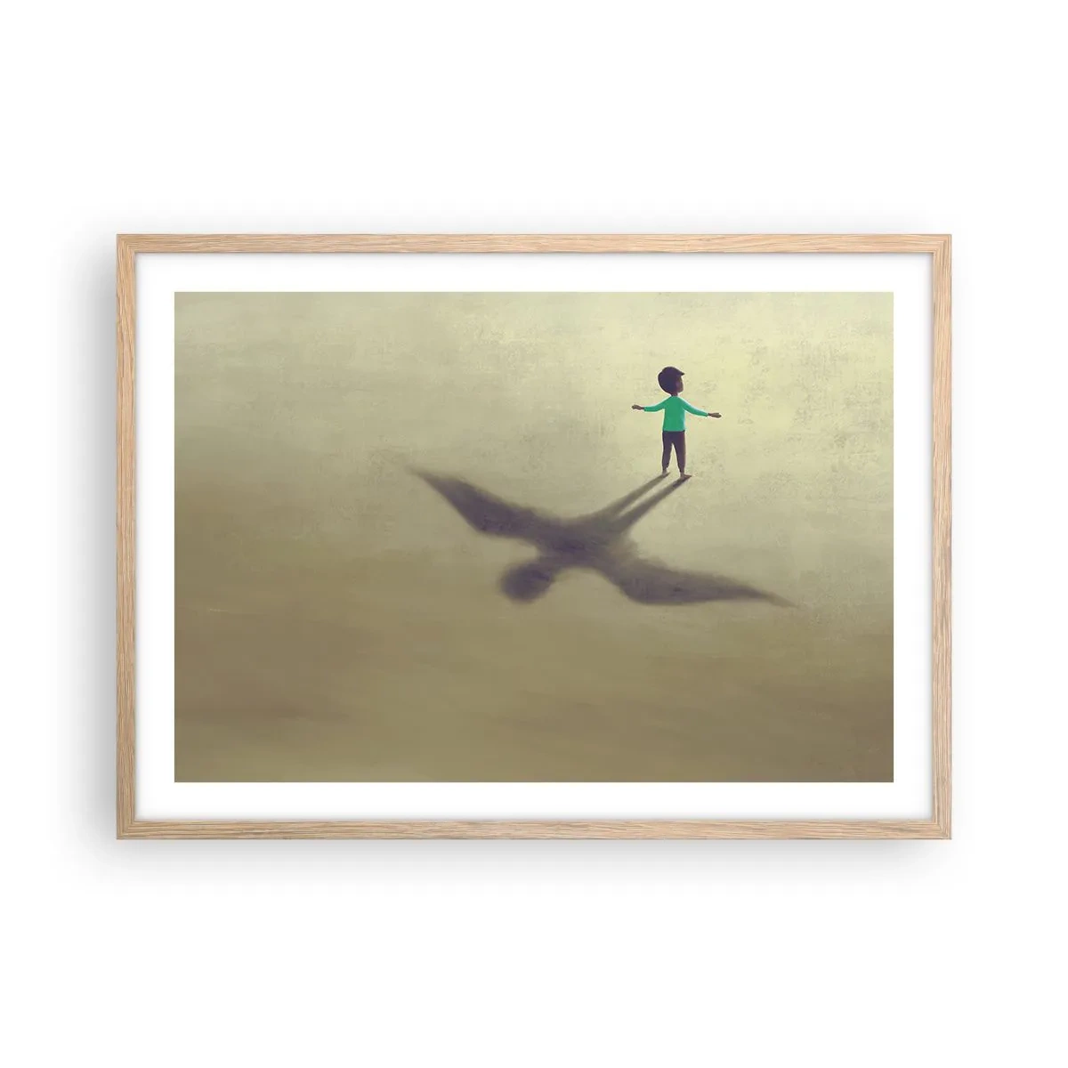 Pôster com moldura de carvalho claro - Herói do futuro - 70x50 cm