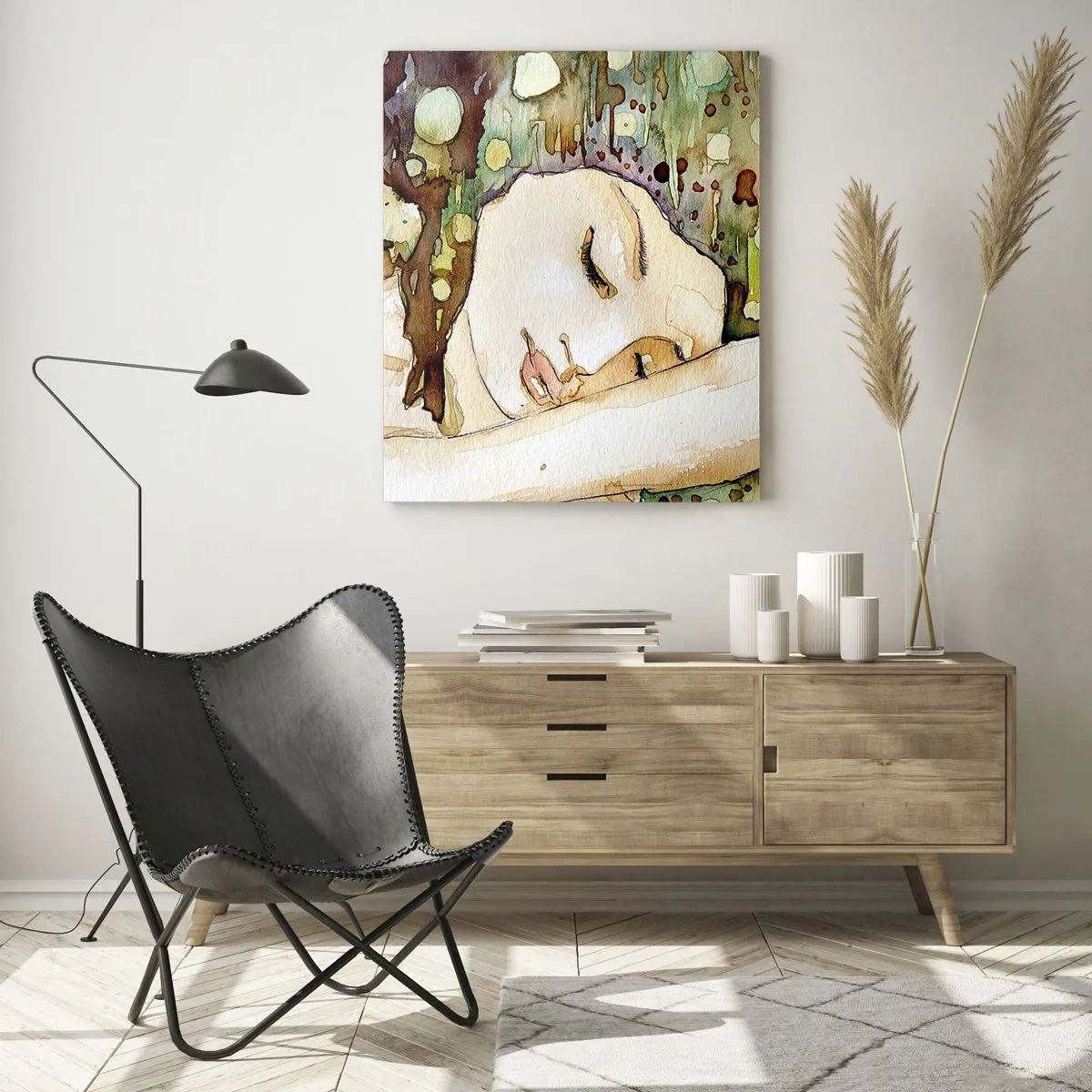 Quadro em vidro - Um sonho Violeta Esmeralda - 70x100 cm