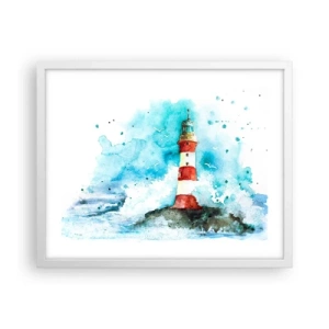 Pôster em moldura branca - Unidade dos elementos da natureza - 50x40 cm