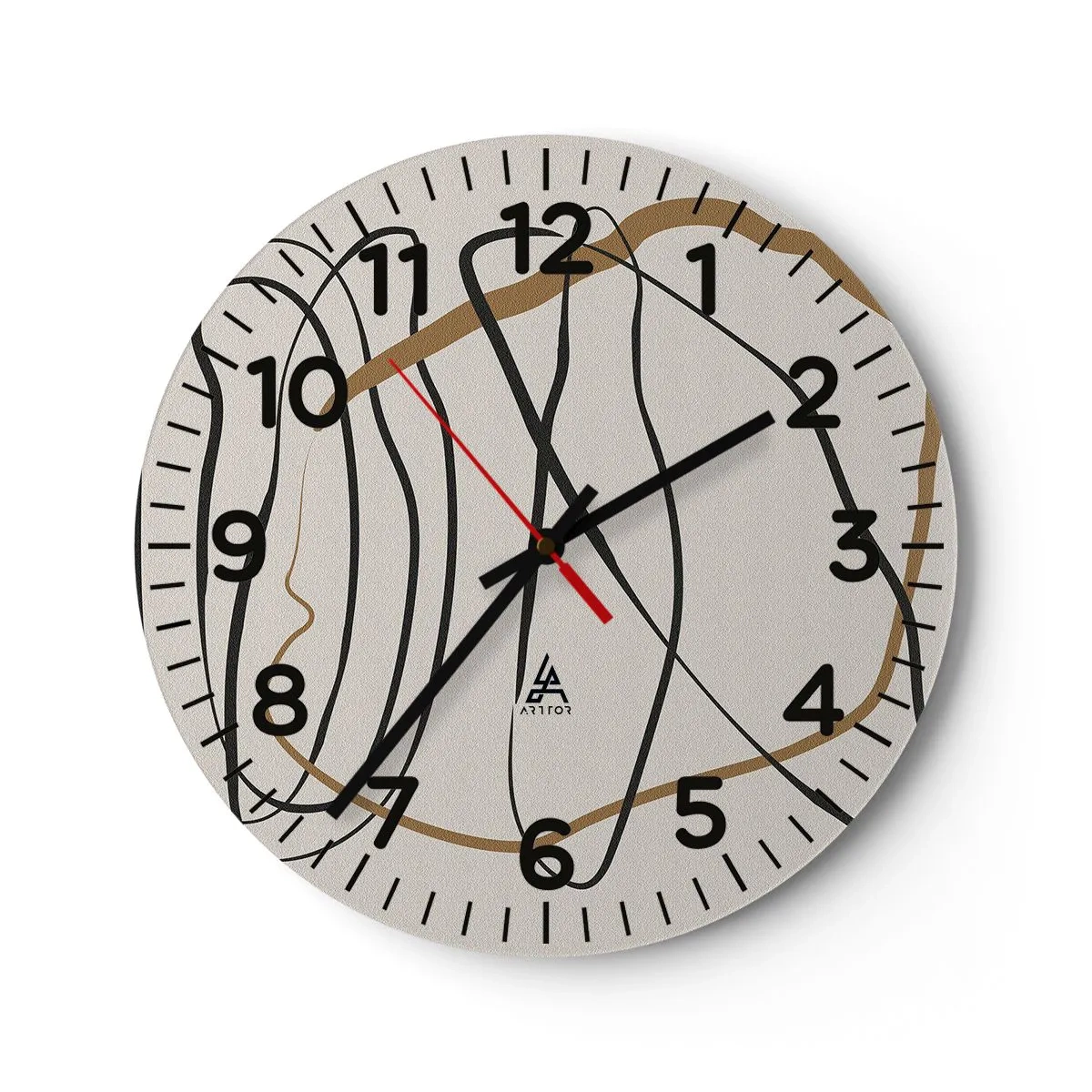 Relógio de parede - Relógio em vidro - Composição – dança em loop - 40x40 cm