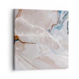 Quadro em tela - Meandros azuis sob branco - 30x30 cm