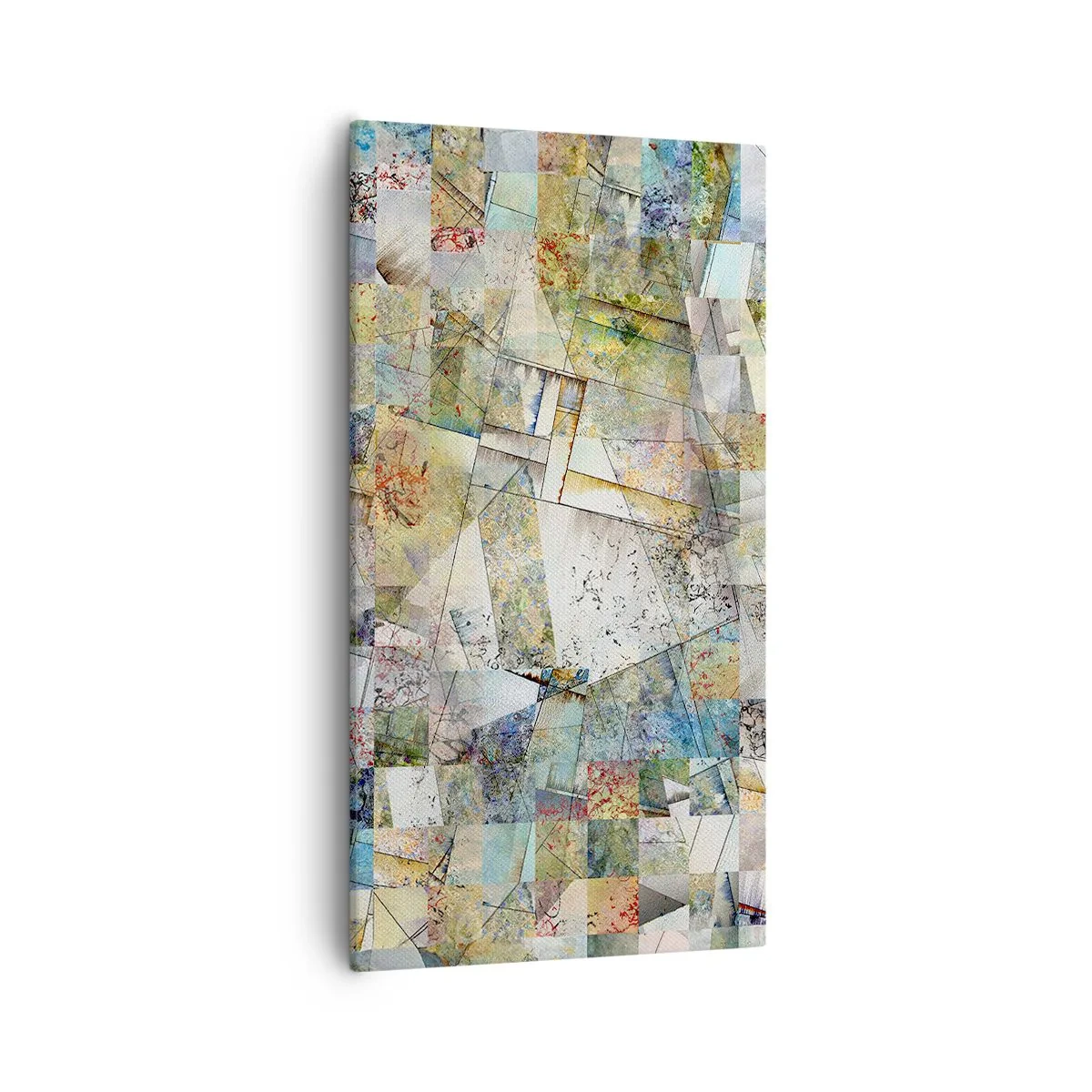 Quadro em tela - Embaralhamento geométrico - 55x100 cm