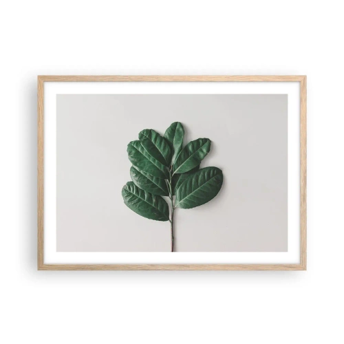 Pôster com moldura de carvalho claro - Desenho da própria natureza - 70x50 cm