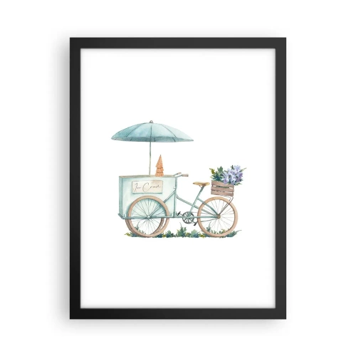 Pôster com moldura preta - Doce lembrança do verão - 30x40 cm