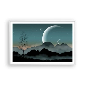 Pôster em moldura branca - Carnaval de uma noite estrelada - 91x61 cm