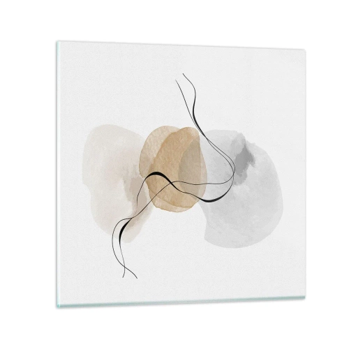 Quadro em vidro - Contas ao vento - 30x30 cm