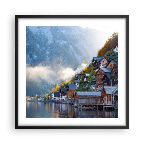 Pôster com moldura preta - Atmosfera alpina - 50x50 cm