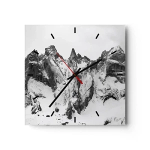 Relógio de parede - Relógio em vidro - O assustador cume de granito - 30x30 cm