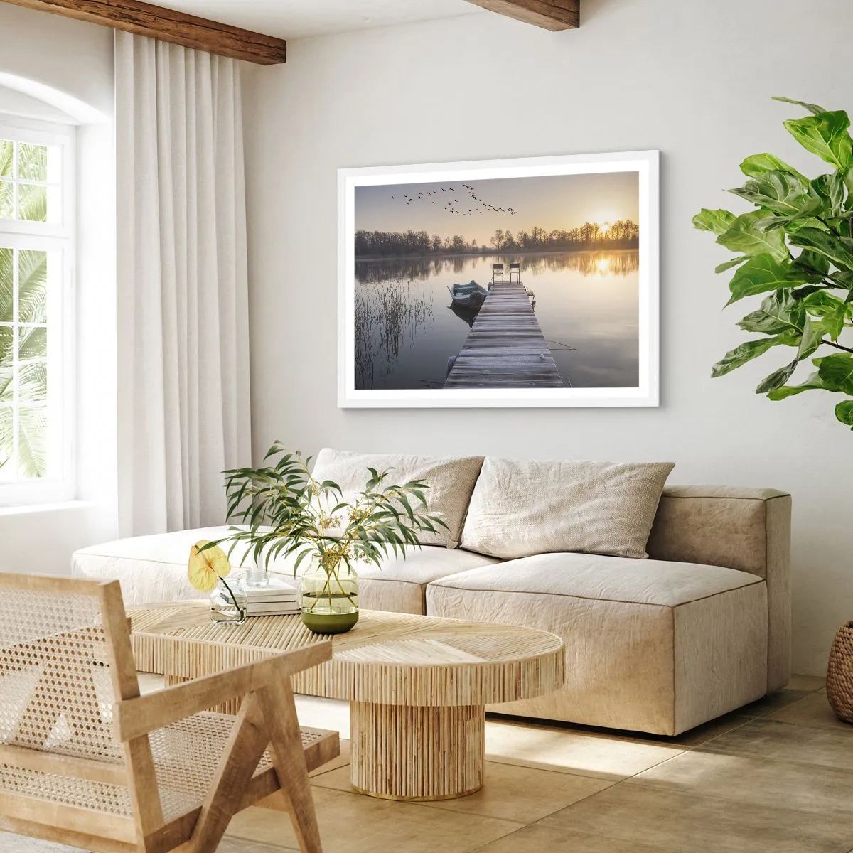 Pôster em moldura branca - Voltarei dentro de algum tempo - 70x50 cm