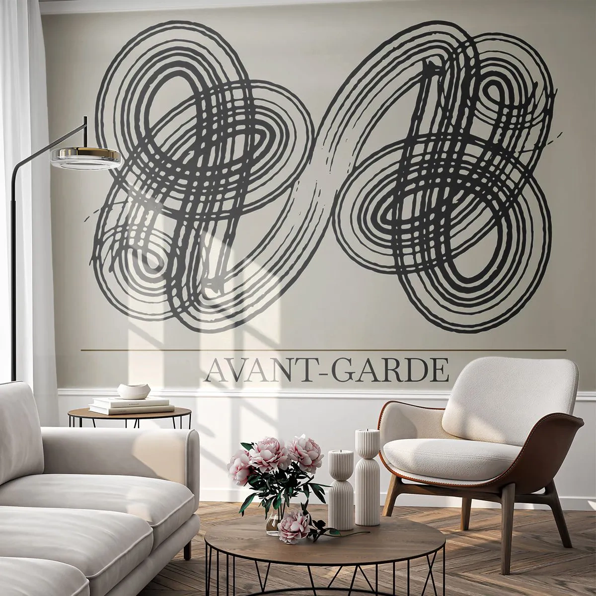 Papel de Parede Autocolante Deluxe Sticker - Saiu espontaneamente - Minimalismo, escandinavo, Escrita - 350x256 cm
