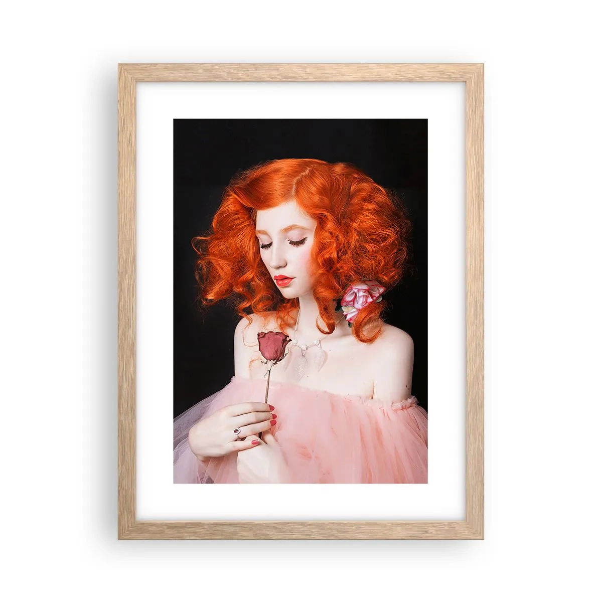 Pôster com moldura de carvalho claro - Em estilo barroco - 30x40 cm