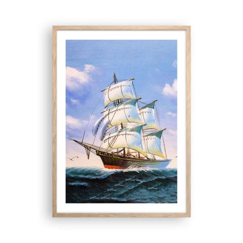 Pôster com moldura de carvalho claro - Orgulhosamente com o vento - 50x70 cm