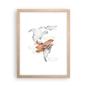 Pôster com moldura de carvalho claro - Com espírito pioneiro - 30x40 cm