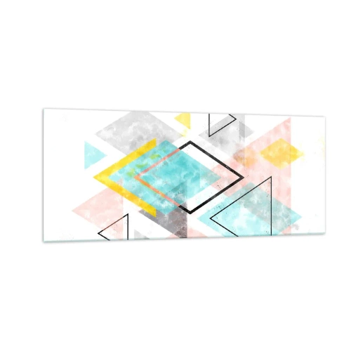 Quadro em vidro - Jogo geométrico - 100x40 cm