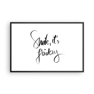 Pôster com moldura preta - Verdadeira alegria - 91x61 cm