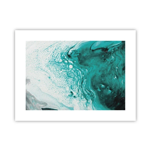 Pôster - Derreter a branco e turquesa - 40x30 cm