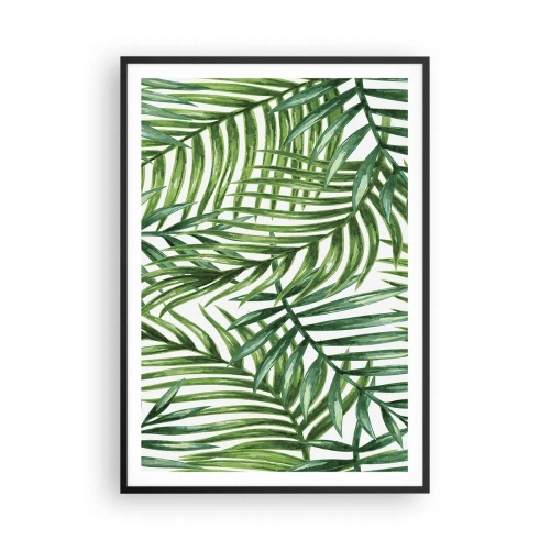 Pôster com moldura preta - Sob as folhas verdes - 70x100 cm