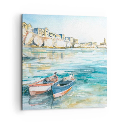 Quadro em tela - Paisagem em azul - 60x60 cm