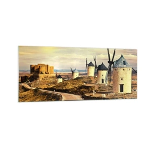 Quadro em vidro - Dom Quixote está prestes a aparecer - 100x40 cm