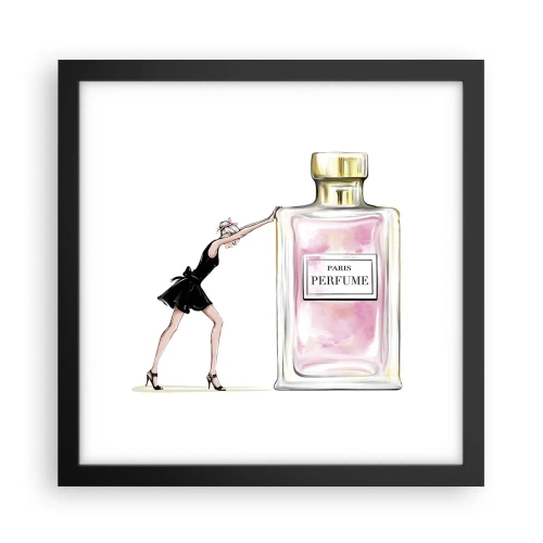 Pôster com moldura preta - A essência da feminilidade - 30x30 cm