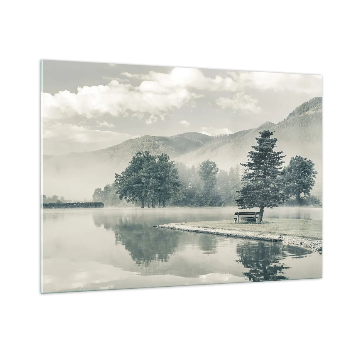 Quadro em vidro - O lago ainda está a dormir - 100x70 cm