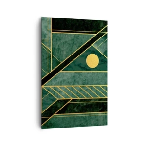 Quadro em tela - A dinâmica do ouro e do azul - 80x120 cm