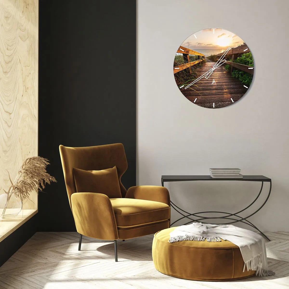 Relógio de parede - Relógio em vidro - Direto para a costa - 40x40 cm