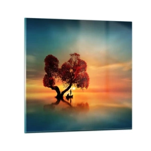 Quadro em vidro - A distância e o silêncio do mundo - 30x30 cm