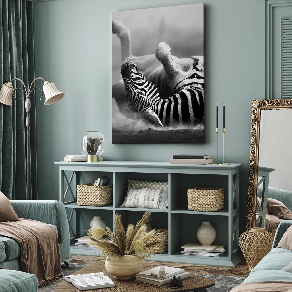 Quadro em tela - Vai dar zebra - 55x100 cm