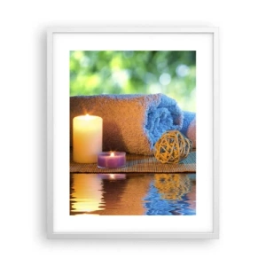 Pôster em moldura branca - Tempo para o corpo - 40x50 cm