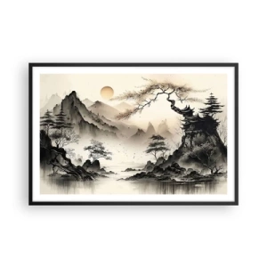 Pôster com moldura preta - O charme único do Oriente - 91x61 cm