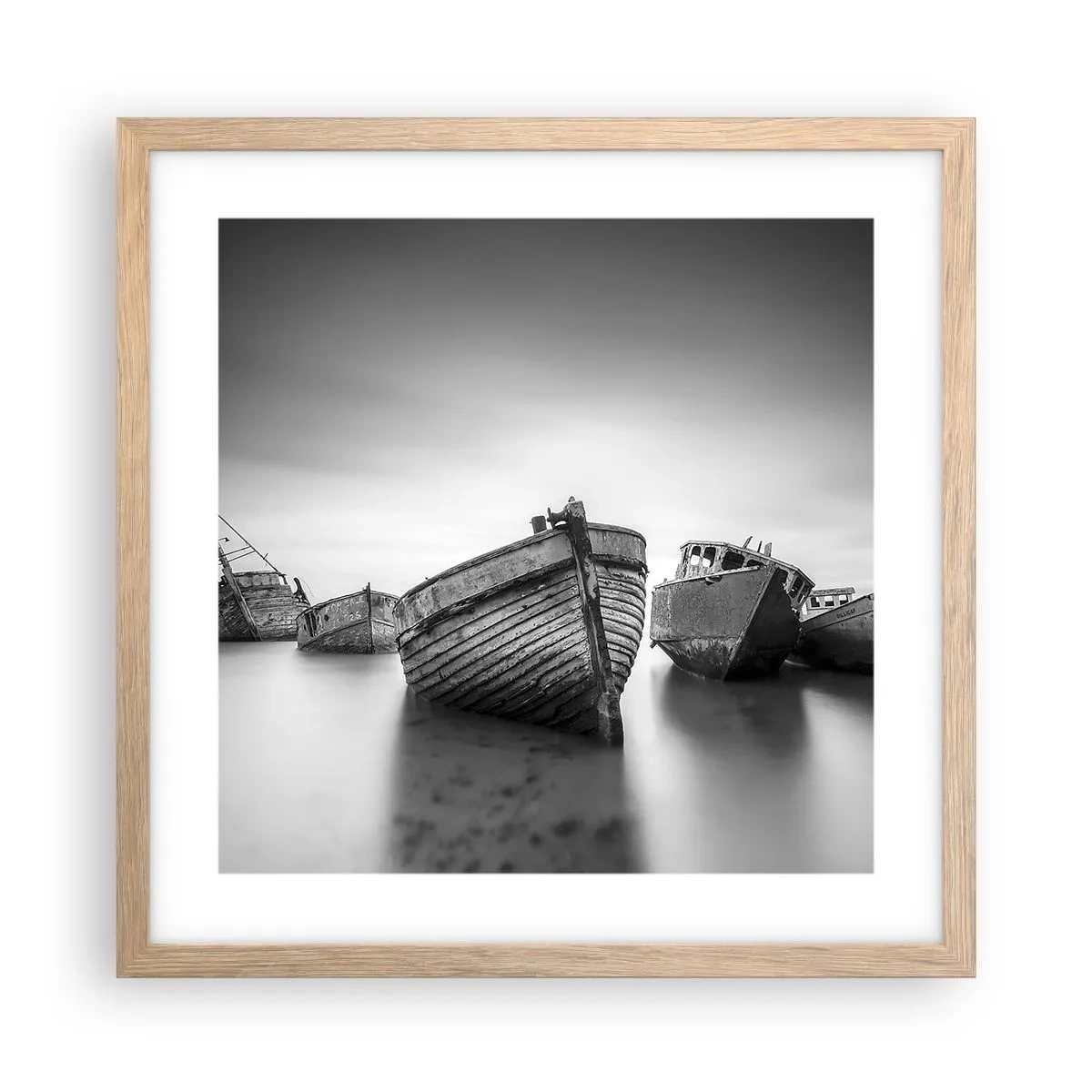 Pôster com moldura de carvalho claro - Apenas lembranças... - 40x40 cm